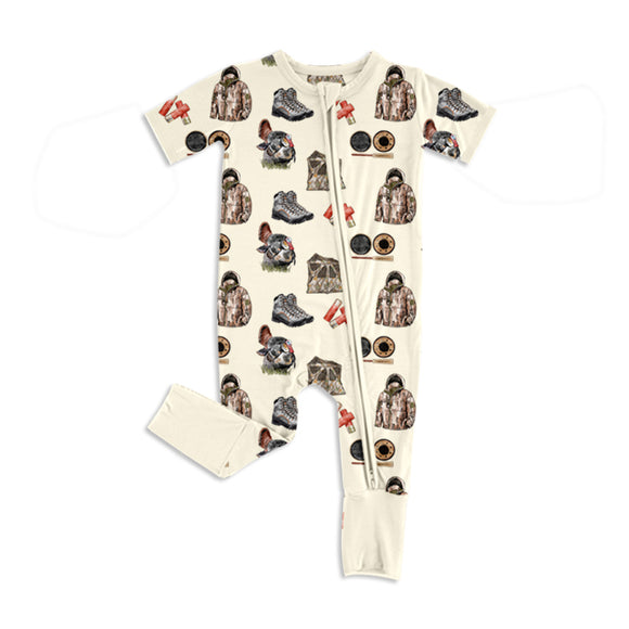 Personal customization- Turkey Hunt Cream Boys Summer Romper