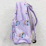 Cartoon Dogs Purple Backpack