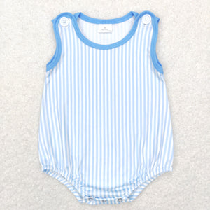 Blue Stripe Boys Summer Romper