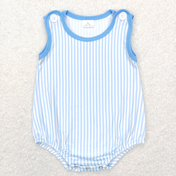 Blue Stripe Boys Summer Romper