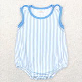 Blue Stripe Boys Summer Romper