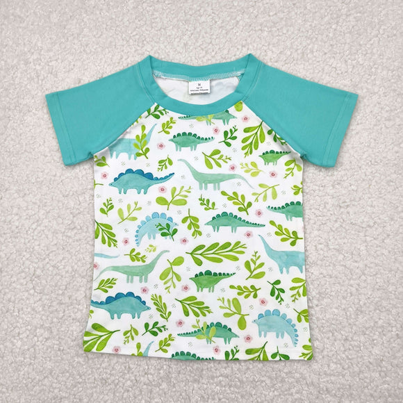 Promotional Dinosaur Leaves Boys Short Sleeve Top
