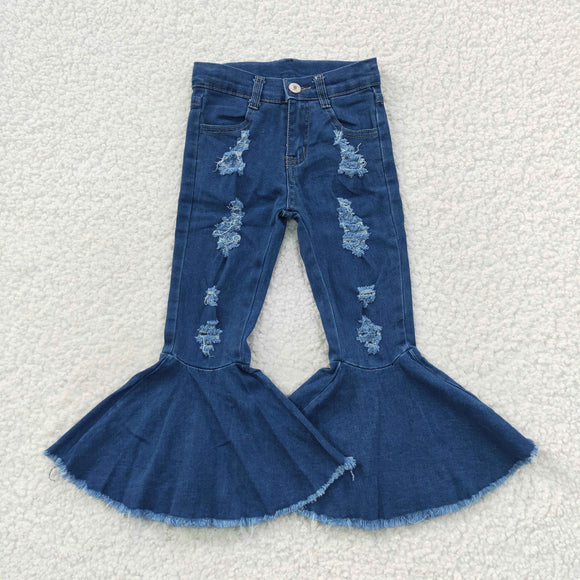 Distressed Flared Girls Jeans Pants