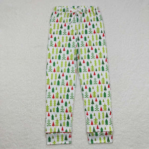 Adult Trees Red Pocket White Mommy & Me Christmas Pajamas