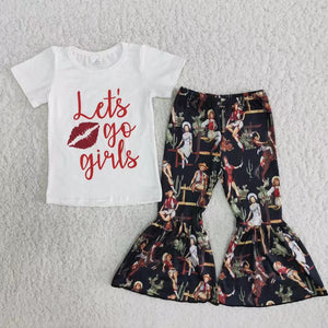 Promotional Let's go Girls Short Sleeve+Trousers Sets