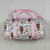 Highland Cow Floral Gym Bag
