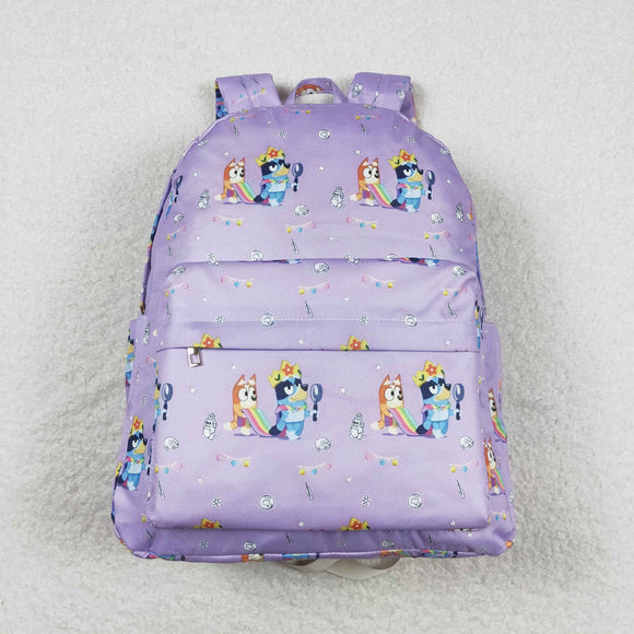 Cartoon Dogs Purple Backpack