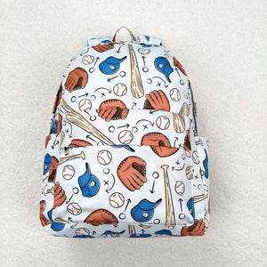 Baseball Print Sky Blue Backpack