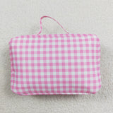 Pink White Plaid Insulated Lunch Bag