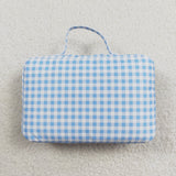 Blue White Plaid Insulated Lunch Bag