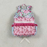 Floral Purple Ruffles Backpack