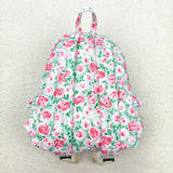 Floral Plaid Ruffles Bluish Backpack