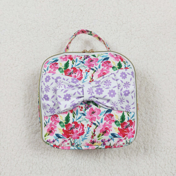 Floral Bow Insulated Lunch Bag