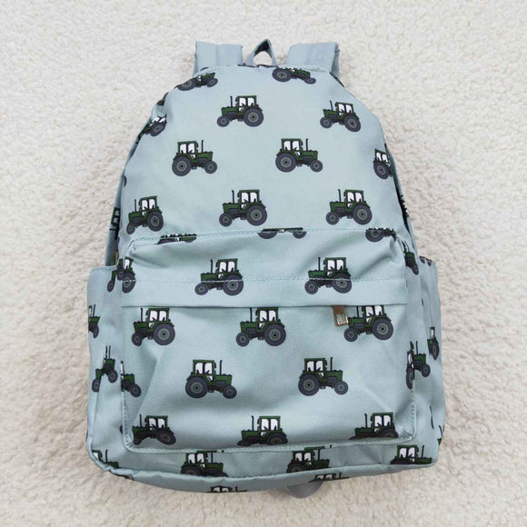 Green Tractor Blue Backpack