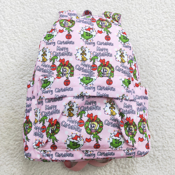 Cartoon Pink Christmas Backpack