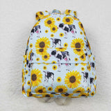 Cow Sunflower Sky Blue Backpack