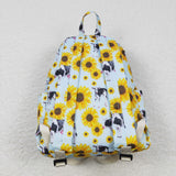 Cow Sunflower Sky Blue Backpack