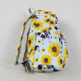 Cow Sunflower Sky Blue Backpack