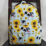 Cow Sunflower Sky Blue Backpack