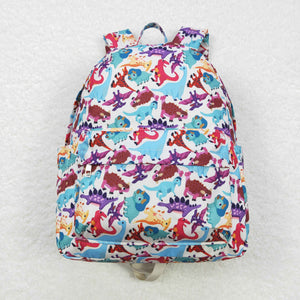 Colorful Dinosaur Beige Backpack