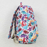 Colorful Dinosaur Beige Backpack