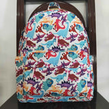 Colorful Dinosaur Beige Backpack