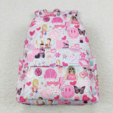 Singer Smile Pink White Backpack