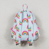 Rainbow Pink Ruffles Blue Backpack