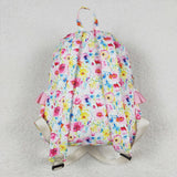 Floral Pink Ruffles Off-white Backpack