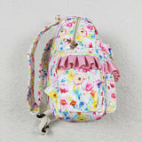 Floral Pink Ruffles Off-white Backpack