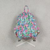 Floral Pink Ruffles Green Backpack
