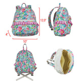 Floral Pink Ruffles Green Backpack