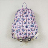 Cartoon Stars Pink White Plaid Backpack