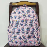 Cartoon Stars Pink White Plaid Backpack