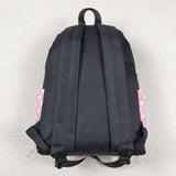 Cartoon Polka Dots Pink Ruffles Black Backpack