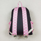 Cartoon Polka Dots Pink Ruffles Black Backpack