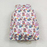 Cartoon Dogs Floral Beige Backpack