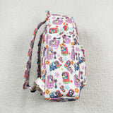 Cartoon Dogs Floral Beige Backpack