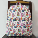 Cartoon Dogs Floral Beige Backpack