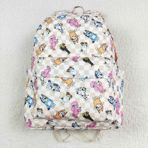 Cartoon Dogs Plaid Backpack