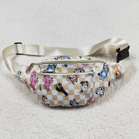 Cartoon Dogs Plaid Waist Bag