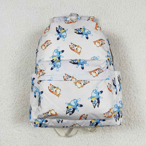 Cartoon Dogs Gray Backpack