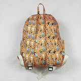 Cartoon Dogs Floral Orange Backpack