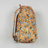 Cartoon Dogs Floral Orange Backpack