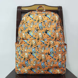 Cartoon Dogs Floral Orange Backpack