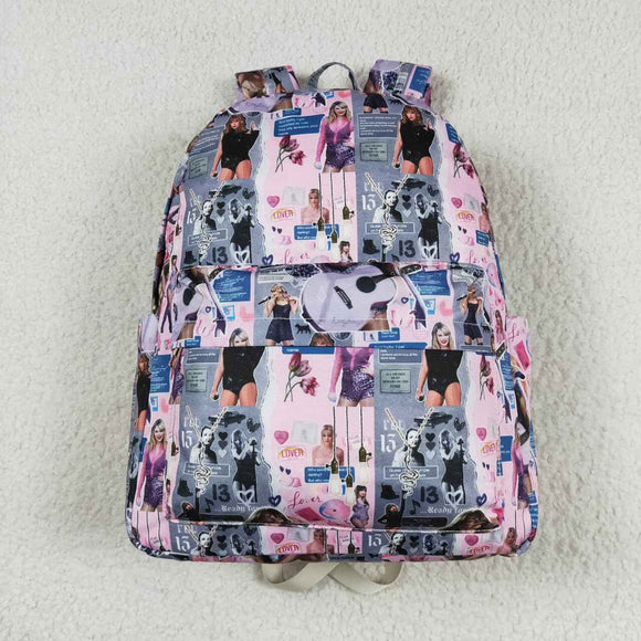 Singer Pink Gray Backpack