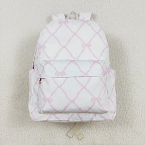 Bow Pattern White Backpack