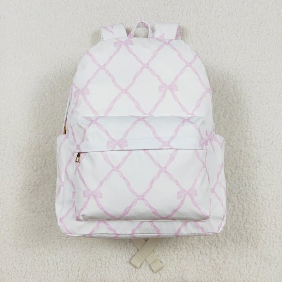 Bow Pattern White Backpack