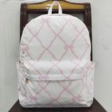 Bow Pattern White Backpack