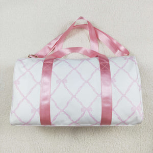 Bow Pattern White Gym Bag